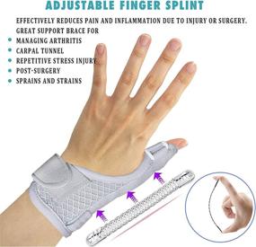 img 3 attached to 👍 Thumb Splint Brace: Stabilizer for Trigger Thumb, Pain Relief, Arthritis, Tendonitis, Sprains, Carpal Tunnel - Reversible for Left or Right Hand