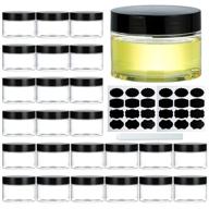 👛 convenient 4oz clear plastic jars with lids for slime, cosmetics, and more - dabacc 24pcs travel size containers with pen and labels included logo