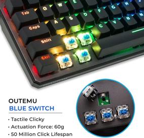 img 3 attached to 💡 Tecware Phantom 87-Key RGB LED Mechanical Keyboard with Outemu Blue Switch