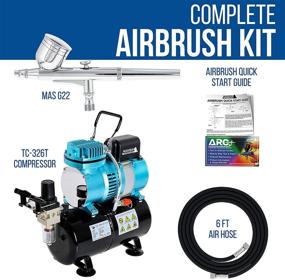 img 3 attached to 🎨 Master Airbrush Cool Runner II Dual Fan Air Storage Tank Compressor System Kit - G22 Gravity Feed Airbrush Set with 0.3mm Tip - Hose, Holder, How-to Guide Included - Ideal for Hobby, Automotive, Cake Decorating, Tattooing, Body Art