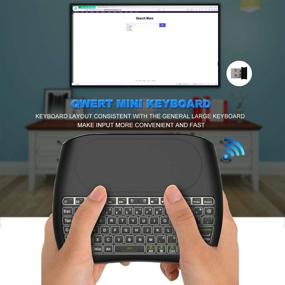 img 3 attached to Беспроводная мини-клавиатура с сенсорной панелью - подсветка, разноцветные клавиши - пульт управления для ПК, Raspberry Pi 4, Android TV Box, KODI - совместимость с Windows 7 8 10