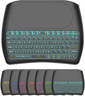 🔍 wireless mini keyboard with touchpad - backlit, colorful keys - handheld remote keyboard for pc, raspberry pi 4, android tv box, kodi - windows 7 8 10 compatible logo