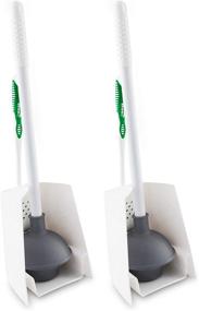 img 3 attached to Libman Toilet Brush and Plunger Combo Pack, White-Green, 2-Pieces