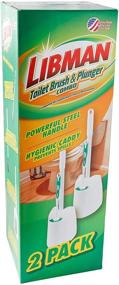 img 2 attached to Libman Toilet Brush and Plunger Combo Pack, White-Green, 2-Pieces