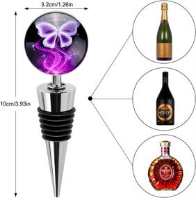 img 3 attached to 🦋 Soleebee 3-Pack Art Glass Wine Stoppers, Decorative Beverage Bottle Stoppers - Ideal for Gifts, Bar, Holiday Party, Wedding (Butterfly and Flower Designs)