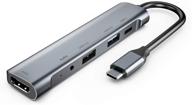 адаптер usb c к hdmi для ipad pro и ipad air 4 - 4k hdmi, usb3.0, разъем 3.5 мм, пзу, совместим с macbook и samsung логотип