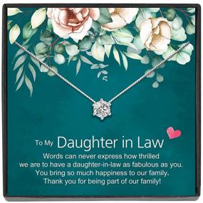 img 4 attached to JeeweLife Sterling Silver Daughter in Law Necklace - Perfect Birthday & Wedding Gift