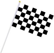 🏁 cloud-x 30pcs checkered flags 8 x 5.5 inch racing polyester flags with plastic sticks - black & white racing flag for racing, race car party, sport events logo