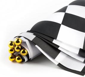 img 2 attached to 🏁 Cloud-X 30PCS Checkered Flags 8 x 5.5 Inch Racing Polyester Flags with Plastic Sticks - Black & White Racing Flag for Racing, Race Car Party, Sport Events