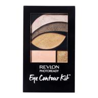 revlon photoready eye contour kit - rustic (523): wet/dry eyeshadow palette with double-ended brush - 0.1oz logo