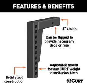 img 2 attached to CURT 17123 Weight Distribution Hitch Shank Replacement with 2-Inch Receiver, 7-Inch Drop, and 10-1/2-Inch Rise