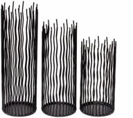 🕯️ stylish metal iron willow led candle holder set of 3 – modern black table centerpiece set for indoor & outdoor decor, 8/10/12 inch height – dining room & home decoration (led candle not included) логотип