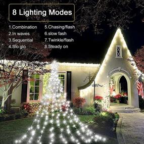 img 1 attached to 🌟 MAOYUE Outdoor Christmas Decorations: Waterproof 335 LED Star Lights for Yard, Christmas, New Year, Wedding, Party – 8 Lighting Modes (White)