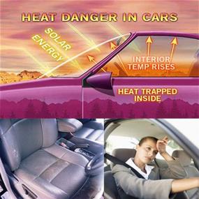 img 2 attached to 🌞 Large Car Sun Shade - Retractable Windshield Protectors with 99% UV Ray Blockage to Keep Trucks Cool - Fits Various Models - Includes 3 Suction Cups for Easy Installation