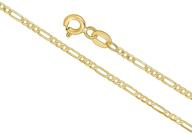 👑 authentic 14k gold figaro link chain 3+1 necklace from italy - timeless elegance and superior craftsmanship logo