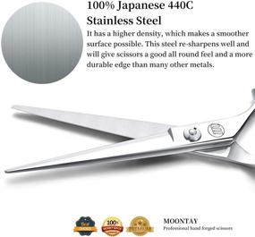 img 1 attached to ✂️ Moontay 6.0" Hair Cutting Shears: Professional Barber Stylist Scissors