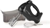 🔌 hamilton beach 6-speed electric hand mixer with snap-on case, beaters, whisk, black - enhanced seo logo