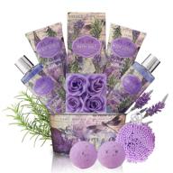 🛀 luxurious spa gift set for women: lavender and rosemary aromatherapy basket - perfect gift for mom on mother's day, birthday, or holidays - 13-piece set with bubble bath bombs, shower gel, and body lotion logo