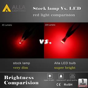 img 3 attached to 🚗 Alla Lighting Xtreme Super Bright 168 194 LED Lights Bulbs T10 Wedge - Pure Red 12V W5W 2825 - Ideal for Cars, Trucks, Interior Lights