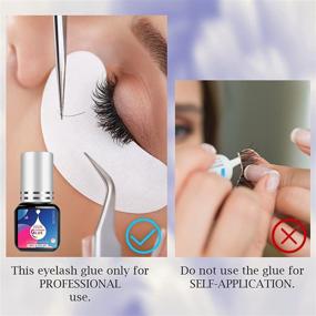 img 3 attached to 💪 LOVOOD Extra Strong Eyelash Extension Glue - 5ml, 1-2 Sec Drying Time, 7 Weeks Retention, Maximum Bonding, Professional Use Only, Black Adhesive, Semi-Permanent Extensions