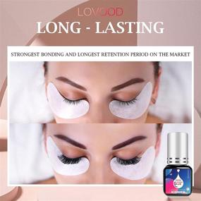 img 1 attached to 💪 LOVOOD Extra Strong Eyelash Extension Glue - 5ml, 1-2 Sec Drying Time, 7 Weeks Retention, Maximum Bonding, Professional Use Only, Black Adhesive, Semi-Permanent Extensions