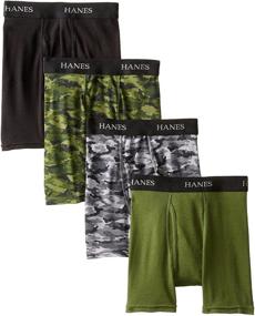 img 1 attached to 🩲 Ultimate Comfort-Flex: Hanes Boys' 4 Pack Printed Boxer Briefs for Unbeatable Comfort