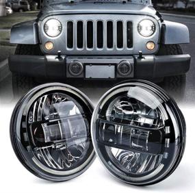 img 4 attached to Фары Xprite 7 дюймов CREE LED для Jeep Wrangler JK/LJ/CJ/TJ & Hummer H1/H2, круглые фары с Halo DRL, сертифицировано по стандарту DOT.