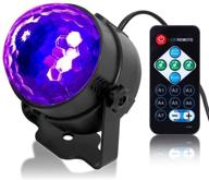 🔮 lunsy black light 6w uv disco ball led party lights: sound activated, remote control, 7 modes stage par light for uv party halloween birthday parties dj bar xmas and more (1pcs) логотип