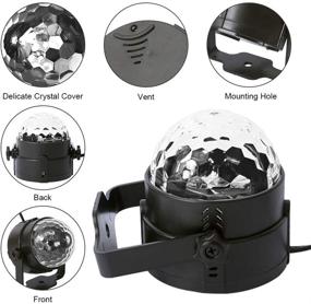 img 3 attached to 🔮 LUNSY Black Light 6W UV Disco Ball LED Party Lights: Sound Activated, Remote Control, 7 Modes Stage Par Light for UV Party Halloween Birthday Parties DJ Bar Xmas and More (1pcs)