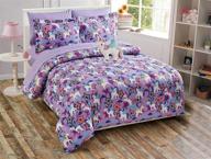 🦄 brand new mk home llc queen size comforter set - unicorn themed in purple, blue, yellow, and white - 8pc set for girls logo