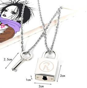 img 1 attached to 🔐 JCvCX 2 in 1 Honjo Ren Cosplay Lock Key Couple Necklace - Long Chain Lovers Necklace, Punk Style, Zinc Alloy Pendant, Openable for a Unique Charm