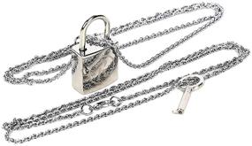 img 4 attached to 🔐 JCvCX 2 in 1 Honjo Ren Cosplay Lock Key Couple Necklace - Long Chain Lovers Necklace, Punk Style, Zinc Alloy Pendant, Openable for a Unique Charm