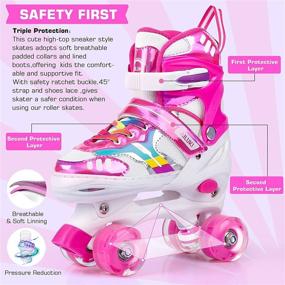 img 2 attached to 👟 Adjustable Roller Skates for Toddlers - Boys and Girls with Light-up Wheels, Suitable for Indoor and Outdoor Use