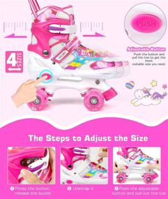 img 3 attached to 👟 Adjustable Roller Skates for Toddlers - Boys and Girls with Light-up Wheels, Suitable for Indoor and Outdoor Use