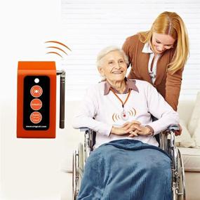 img 2 attached to 🏠 SINGCALL Wireless Caregiver Pager Alarm System for Home Care and Elderly Patient Assistance - Lightweight, Convenient with 1 Plug-in Receiver and 2 Buttons