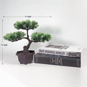 img 1 attached to 🌿 Artificial Bonsai Tree Decorative Fake Plant for Home Office Wall, Bookshelf, and Room Décor (A-Style)