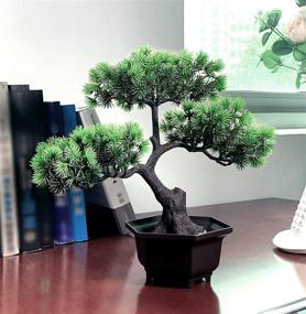 img 3 attached to 🌿 Artificial Bonsai Tree Decorative Fake Plant for Home Office Wall, Bookshelf, and Room Décor (A-Style)