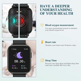 img 2 attached to 💪 Black Smartwatch for Men Women - Fitness Tracker with Heart Rate Monitor, Sport AMOLED Display, Waterproof for Swimming - Compatible with Android/iOS/Phones