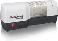 🔪 chef's choice hybrid diamond hone knife: electric and manual sharpening for straight and serrated 20-degree knives, 3-stage whitening system logo