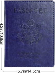 img 1 attached to 🧳 Black Blue Leather Passport Vaccine