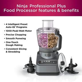 img 2 attached to 🥘 Ninja BN601 Professional Plus Food Processor, 1000W, 4-in-1 Functions (Chopping, Slicing, Purees & Dough) with 72-oz. Bowl, 3 Blades, Food Chute & Pusher, Silver