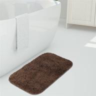 🛀 коврики для ванной mtouock: 16"x24" толстый и мягкий микрофибровый коврик с антискользящим основанием - коричневый логотип