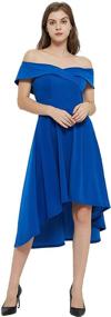 img 4 attached to 👗 AnnaKim Women's Cocktail Dress with Shoulder Detail for Weddings - Trendy Womens Clothing