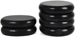 img 4 attached to 🌿 June Fox Hot Stones Massage Set - 4 Large and 2 Medium Basalt Stones for Spa, Relaxation, and Healing with Hot Rocks