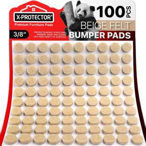 img 4 attached to 🚪 Cabinet Door Bumpers X-Protector 100 PCS – 3/8” Small Beige Felt Pads – Self-Adhesive Thick Felt Dots – Ideal Bumper Pads to Protect Glass & Other Surfaces!