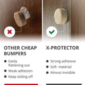 img 2 attached to 🚪 Cabinet Door Bumpers X-Protector 100 PCS – 3/8” Small Beige Felt Pads – Self-Adhesive Thick Felt Dots – Ideal Bumper Pads to Protect Glass & Other Surfaces!