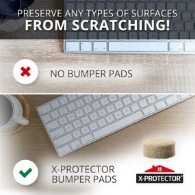 img 1 attached to 🚪 Cabinet Door Bumpers X-Protector 100 PCS – 3/8” Small Beige Felt Pads – Self-Adhesive Thick Felt Dots – Ideal Bumper Pads to Protect Glass & Other Surfaces!