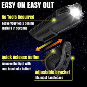 img 2 attached to BLITZU Gator 450 Lumens Bike Lights: Rechargeable Front & Back Set, Waterproof 🚲 LED Safety Flashlight for Adults and Kids - Perfect Cycling Accessory for MTB Helmet