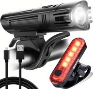 blitzu gator 450 lumens bike lights: rechargeable front & back set, waterproof 🚲 led safety flashlight for adults and kids - perfect cycling accessory for mtb helmet logo