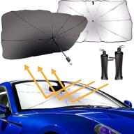 2 упаковки солнцезащитного экрана inpher для автомобиля, складывающегося, размеры m&l - солнцезащитные автомобильные шторки, отражающие уф-лучи, чехол-зонтик для переднего окна - подходит для большинства автомобилей логотип